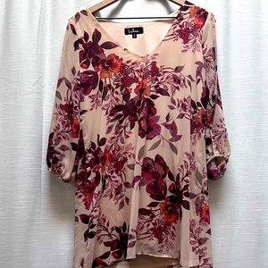 Lulus shifting dears beige floral print dress